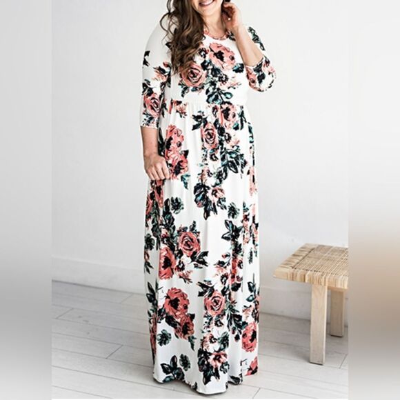 Watercolors Floral Maxi Dress - Picture 1 of 10